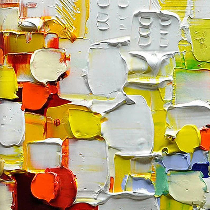 Color Block Detalle abstracto de Palette Knife wall art minimalismo Pintura al óleo